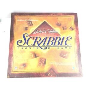 Scrabble Deluxe Edition Crossword Game Turntable VINTAGE 1999 100%‎ Complete!